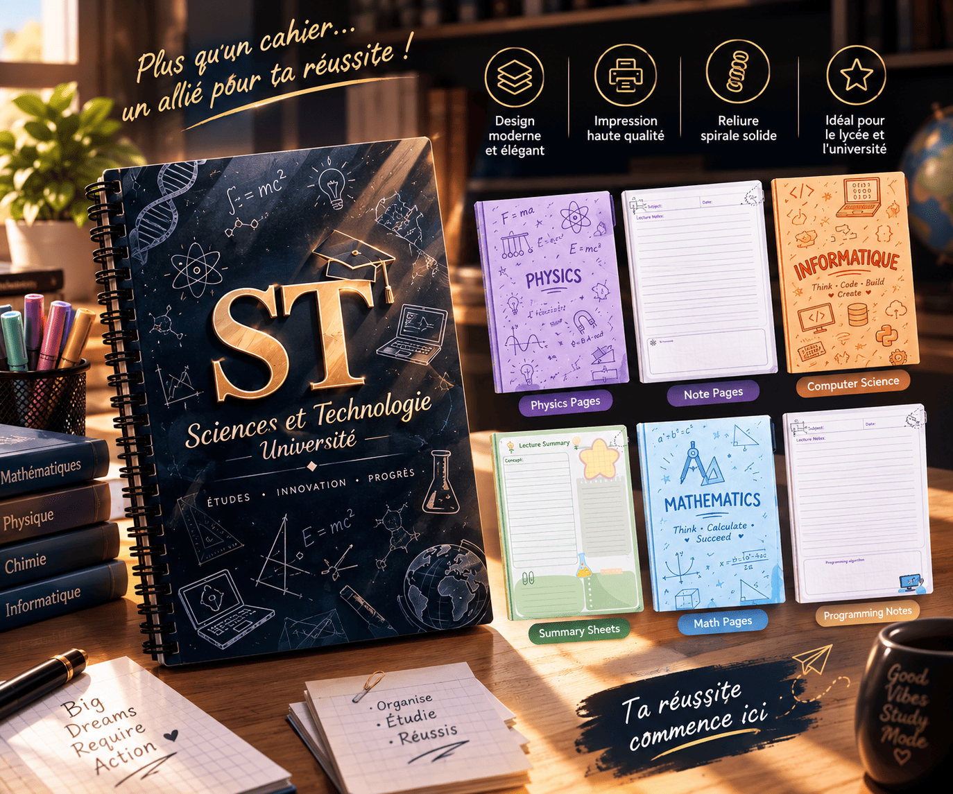 ST Digital Notebook مصمم خصيصًا لطلبة Sciences et Technologie
